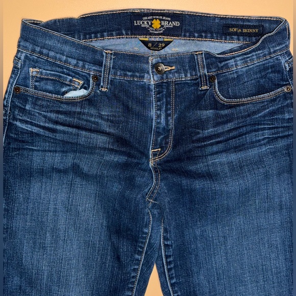 Lucky Brand Sofia Skinny Jeans; Womens Size 8/29; Blue MidRise Stretch Denim - Picture 2 of 4
